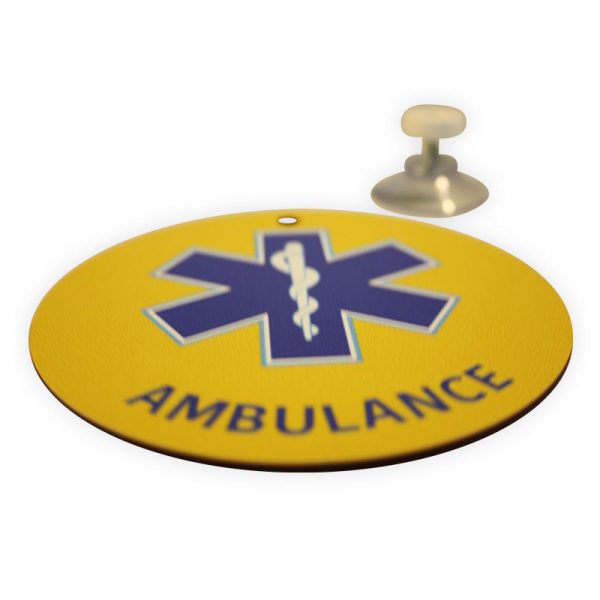 Autobordje Ambulancier (rond – diameter 10cm)