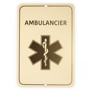 Autobordje Ambulancier [niet dringend ziekenvervoer] (16cm x 11cm)