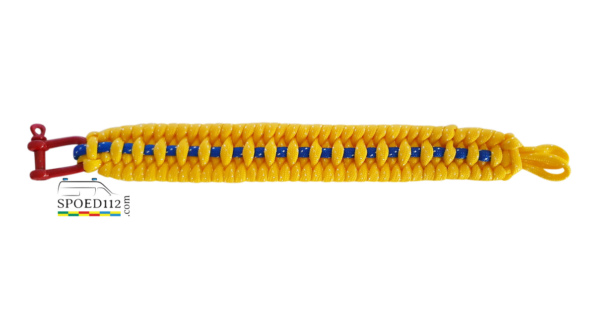 SET: Lanyard AMBULANCE met metalen musketon (klein) + Paracord armband ‘AMBULANCE’ metalen sluiting (rood) | SET: Lanyard AMBULANCE avec mousqueton en métal (petit) + Bracelet paracorde 'AMBULANCE' fermoir métal (rouge) - Afbeelding 4