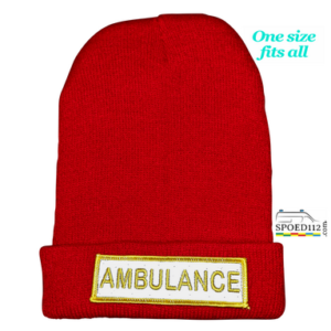 Muts (beanie) AMBULANCE met reflecterende patch ROOD