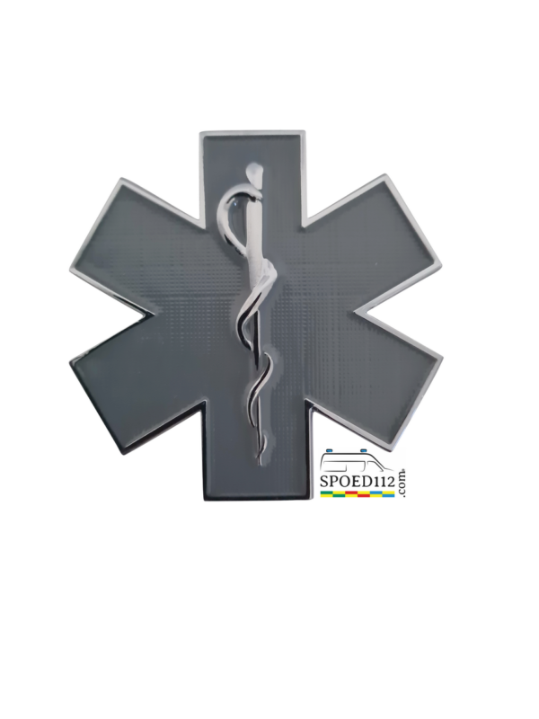 3D Metalen ‘Sticker’ STAR OF LIFE Grijs (ambulancier NDLZ)