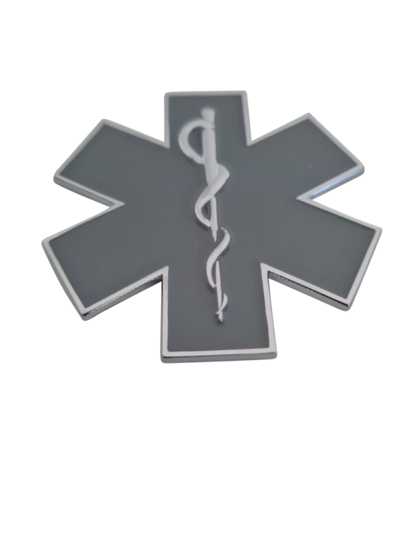 3D Metalen ‘Sticker’ STAR OF LIFE Grijs (ambulancier NDLZ)