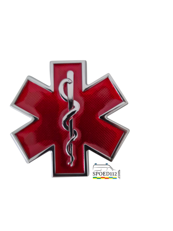 3D Metalen ‘Sticker’ STAR OF LIFE Rood (arts)