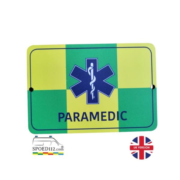 Autobordje Battenburg | Star Of Life BLAUW PARAMEDIC (16cm x 11cm – horizontaal) | Panneau de voiture Battenburg | Star Of Life BLUE PARAMEDIC (16cm x 11cm – horizontal) UK Version
